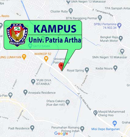 Location and Map Universitas Patria Artha Makas Nomor
